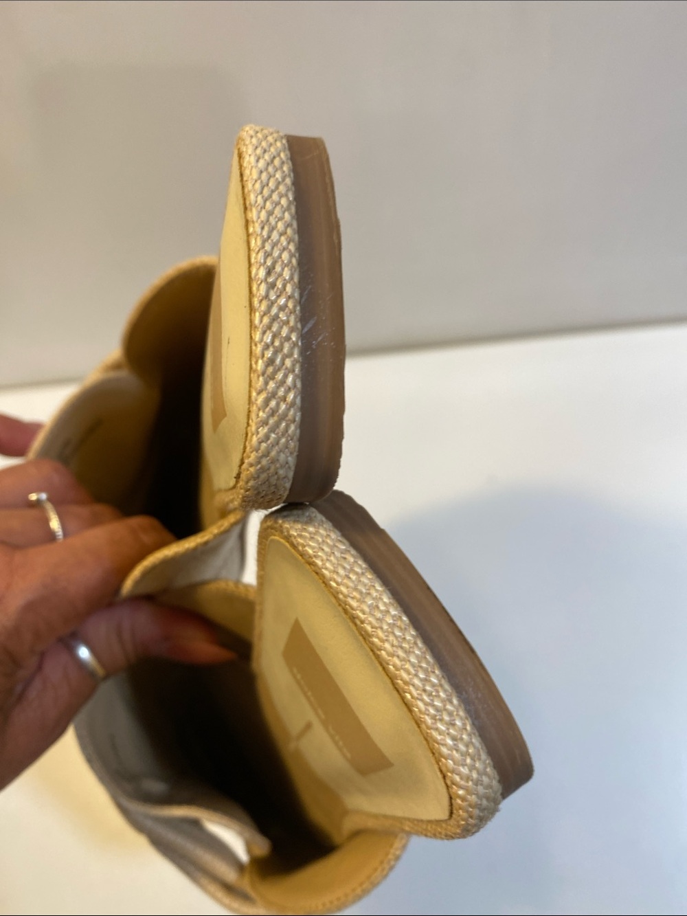 Dolce Vita Neutral Braided Slip-On Mules in Beige Imitation Raffia Upper Sz 10M - Picture 7 of 13